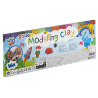 Pogled odozgo na MOXY set za modeliranje sa 16 različitih boja tijesta.