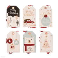Novogodišnje etikete za dekoraciju 24 kom | Christmas pastels