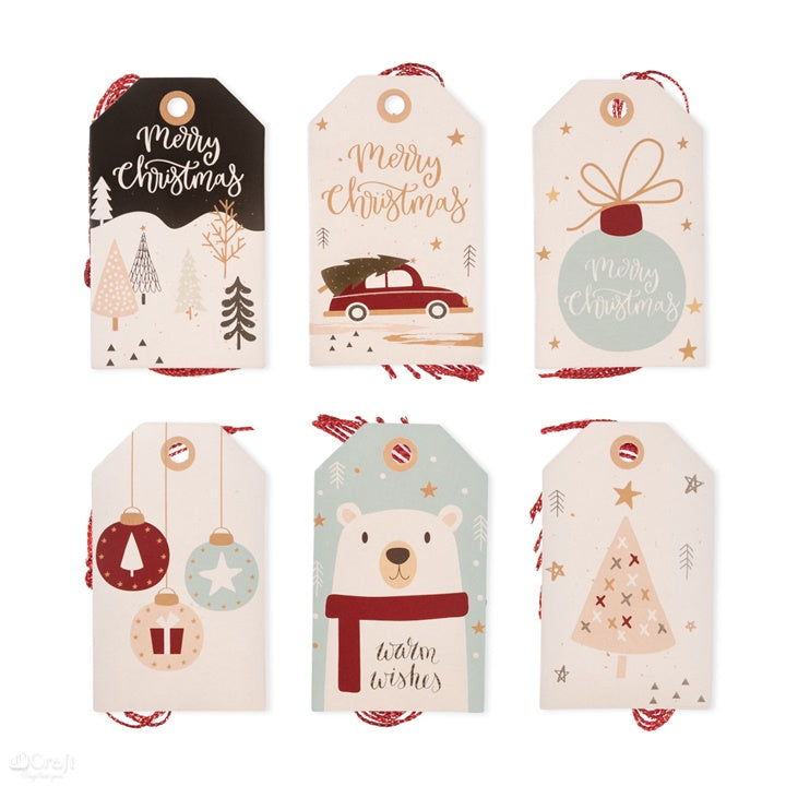 Novogodišnje etikete za dekoraciju 24 kom | Christmas pastels