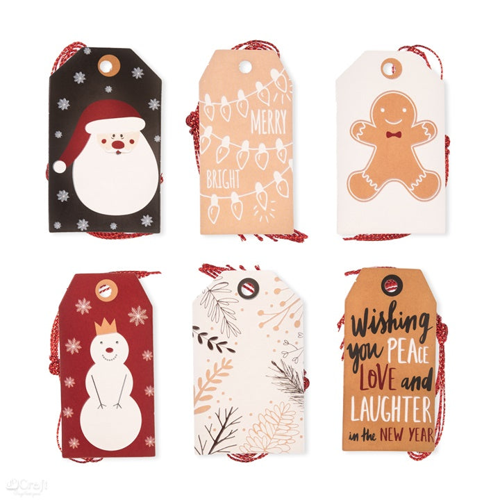 Novogodišnje etikete za dekoraciju 24 kom | Merry and Bright