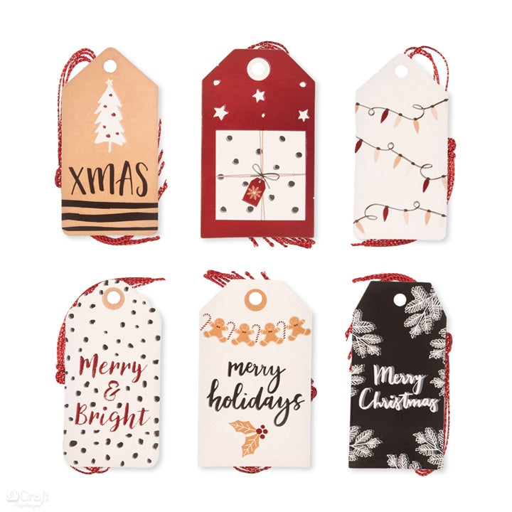 Novogodišnje etikete za dekoraciju 24 kom | Merry Holidays