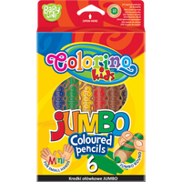 Okrugle drvene bojice Colorino JUMBO sa rezačem – 6 boja