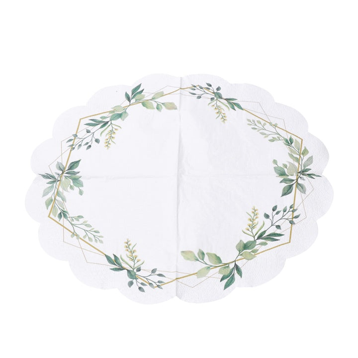 Okrugle salvete za decoupage LEAVES FRAME 1 kom — slika 2