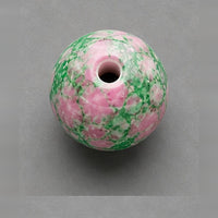Okrugle staklene perle s mramornim efektom 8 mm – 15 kom – menta-roze