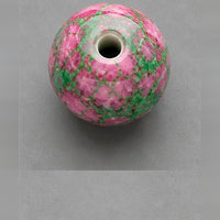 Okrugle staklene perle s mramornim efektom 8 mm – 15 kom – roze-zelena