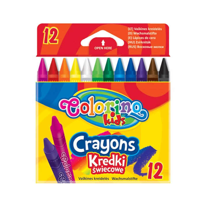 Pakovanje od 12 okruglih Colorino voštanih boja za crtanje i kreativno izražavanje.
