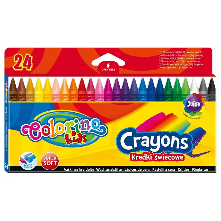 Pakovanje od 24 okrugle Colorino voštane boje za crtanje i bojenje.