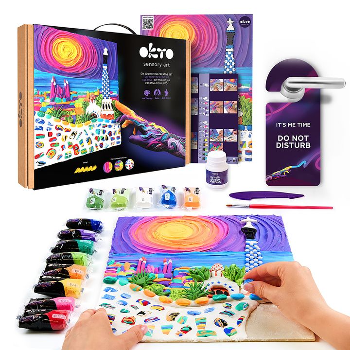 OKTO kreativni 3D set "Park Guell u Barceloni" 30 x 40 cm — slika 2