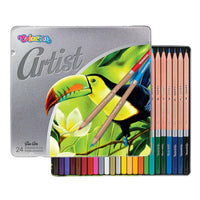 Set od 24 Colorino Artist olovke u elegantnoj metalnoj kutiji za crtanje i umjetničko izražavanje.