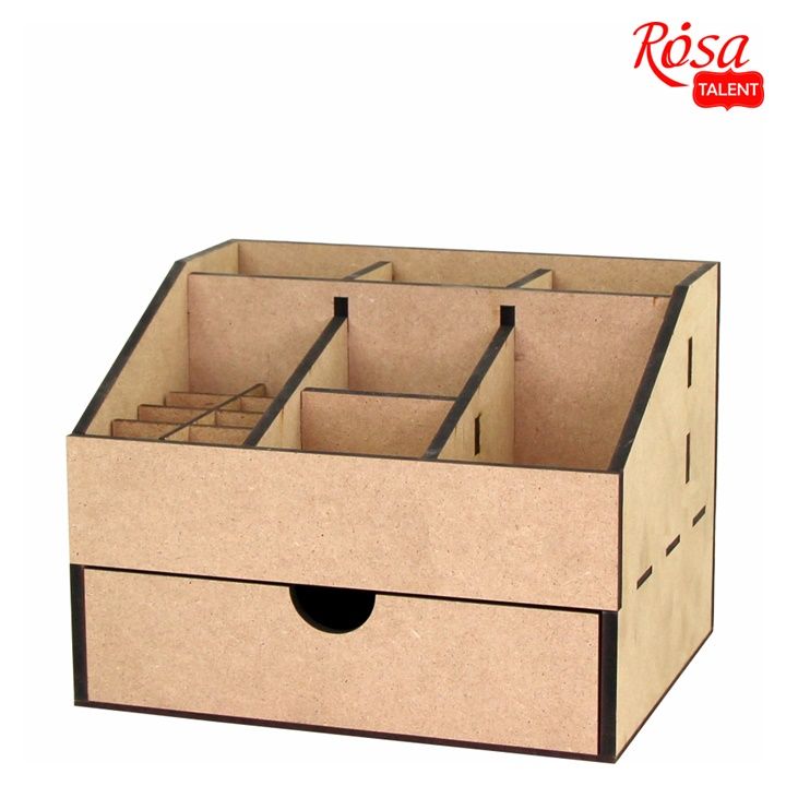 ROSA TALENT MDF organizator sa jednom ladicom dimenzija 22.5x18x16.5 cm za odlaganje slikarskog pribora.