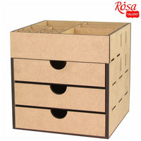 ROSA TALENT organizator od MDF-a sa tri ladice dimenzija 20.5x20.5x20 cm za odlaganje slikarskog i kreativnog pribora.