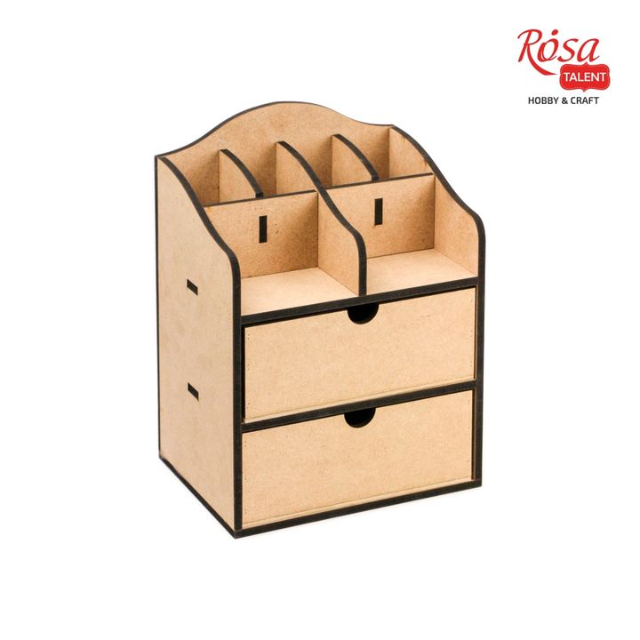 ROSA TALENT drveni organizator sa dvije ladice od MDF materijala, dimenzija 20x15x26 cm za odlaganje umjetničkog pribora.