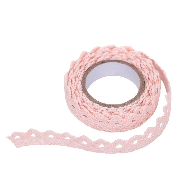 Pamučna samoljepljiva čipka 1.8 m - Pink