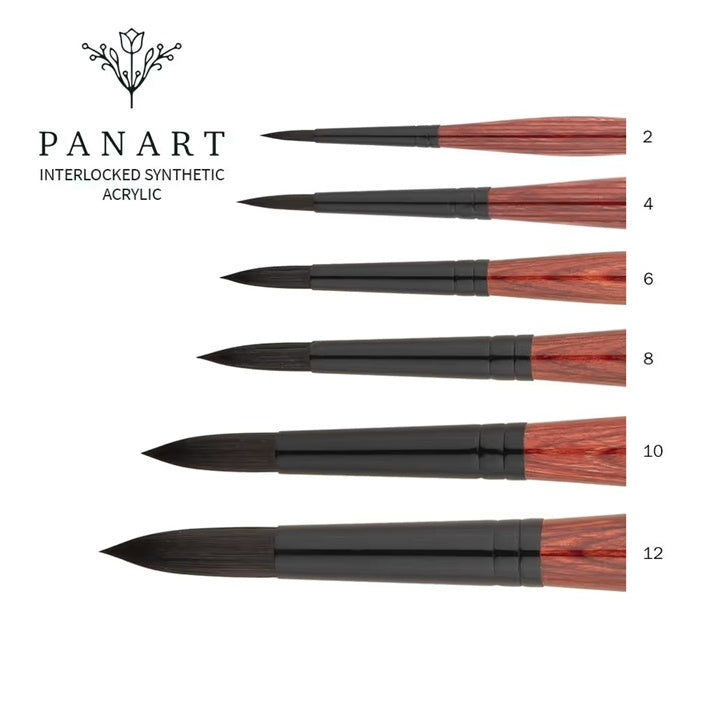 Set PanArt 3302 okruglih kistova za akril u različitim veličinama, idealni za detalje i nanošenje boje.