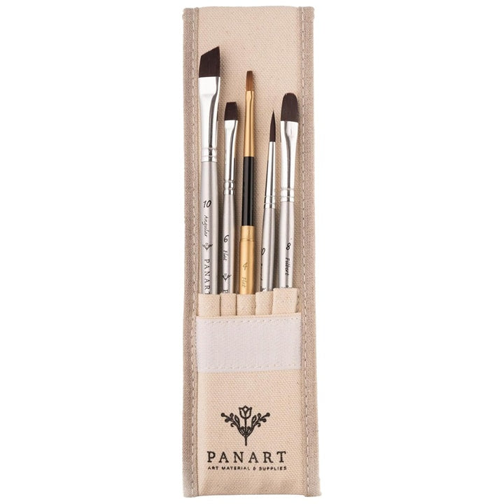 PanArt ATL-02 set od pet kistova za slikanje smještenih u praktičnoj pamučnoj futroli.