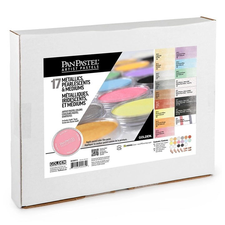 PanPastel set od 17 metalik i bisernih pastela sa medijima Golden u originalnom pakovanju.