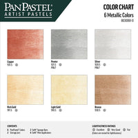 Otvoreno pakovanje PanPastel seta metalik pastela Golden, prikaz šest sjajnih zlatnih i metalik nijansi.