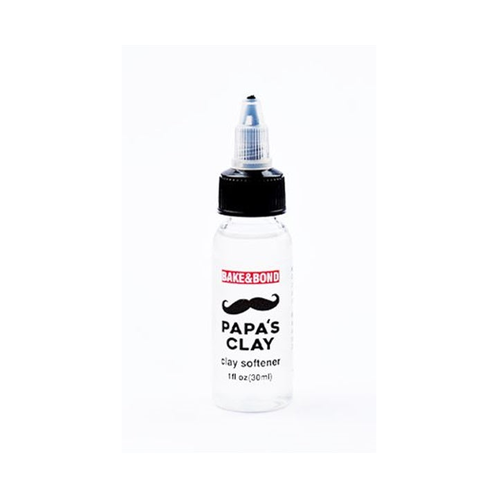 Bočica Papa's Clay uljanog omekšivača za polimerne mase od 30 ml na bijeloj pozadini.