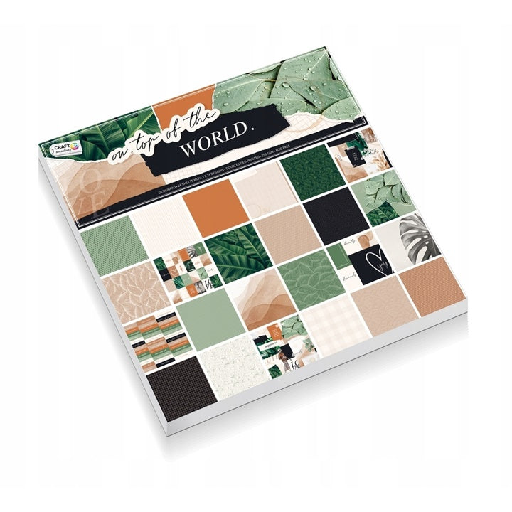 Set papira za scrapbooking s biljnim motivima, 24 lista dimenzija 30,5 x 30,5 cm za kreativne projekte.