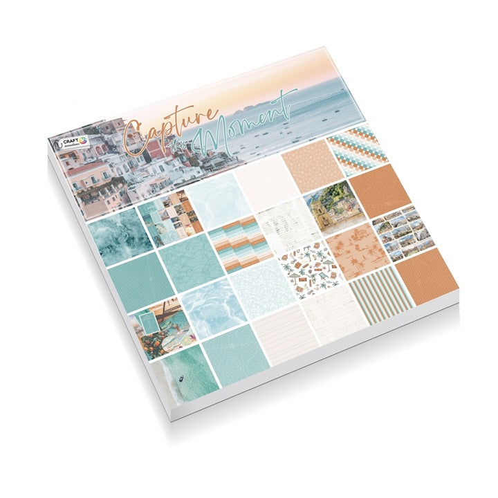 Set papira za scrapbooking s motivom mora, 24 lista dimenzija 30,5 x 30,5 cm za kreativne projekte.