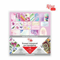 ROSA TALENT Floral Poem papir za scrapbooking dimenzija 30,48x30,48 cm sa četiri dekorativna elementa.
