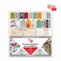 ROSA TALENT Make your journey papir za scrapbooking dimenzija 30,48x30,48 cm sa četiri dekorativna elementa.
