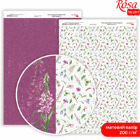 Papir za scrapbooking Wild Flowers A4 s nježnim botaničkim uzorcima