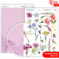 Papir za scrapbooking Wild Flowers A4 s bogatim uzorkom poljskog cvijeća