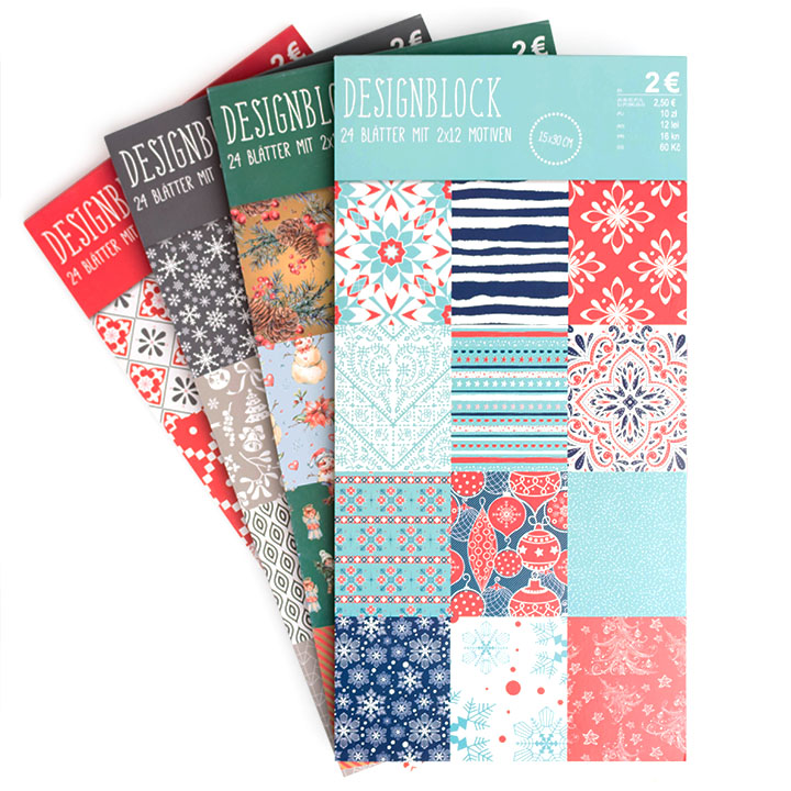 Papiri za scrapbooking 15 x 30 cm | set od 4 bloka — slika 1