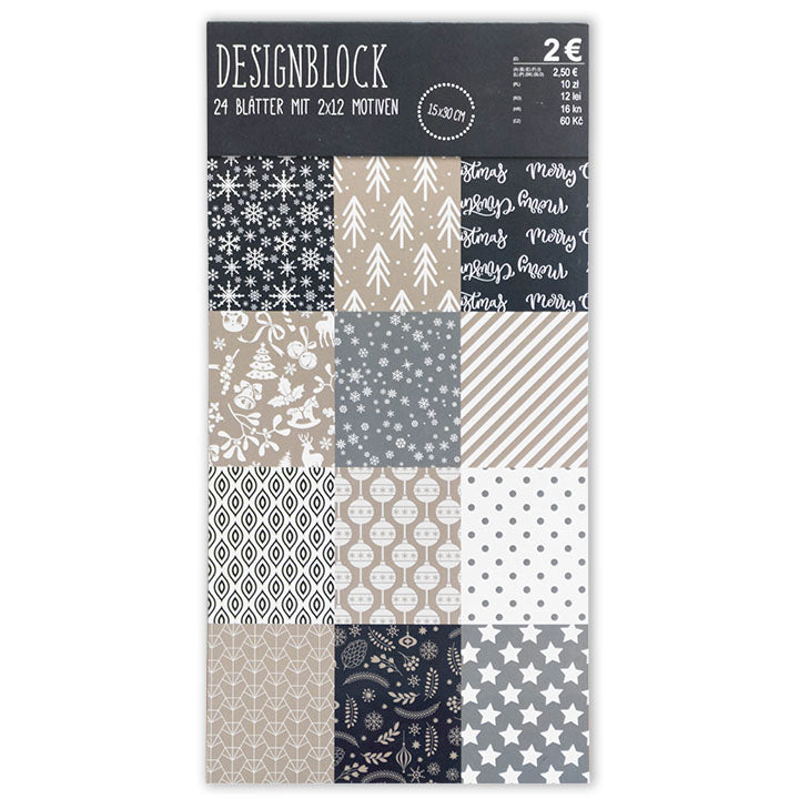 Papiri za scrapbooking 15 x 30 cm | set od 4 bloka — slika 2