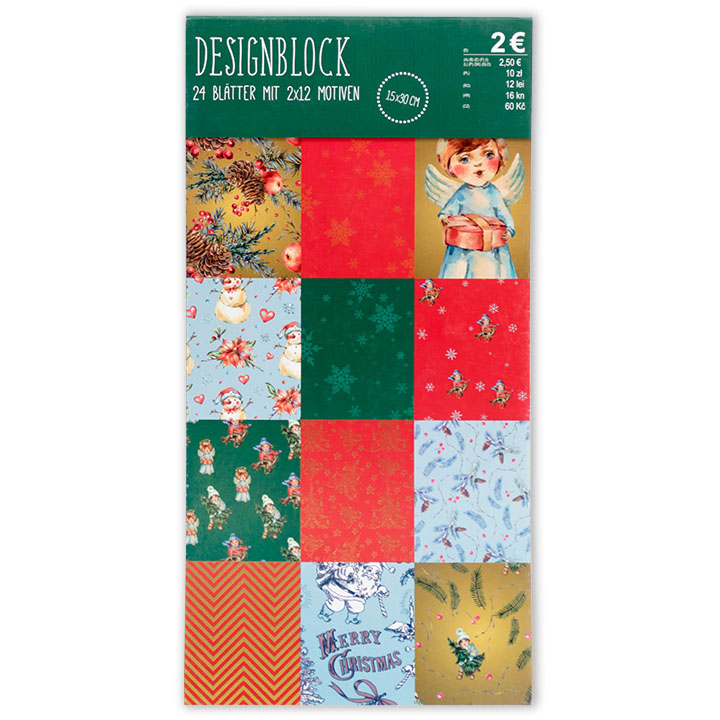 Papiri za scrapbooking 15 x 30 cm | set od 4 bloka — slika 3