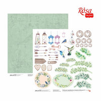Set papira za scrapbooking Emotion and Romance, 30,48 x 30,48 cm, sa elegantnim ilustracijama.