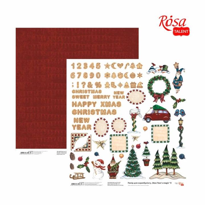 Kolekcija papira New Years magic 30,48 x 30,48 cm sa raznim novogodišnjim motivima
