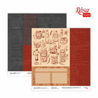 Papir za scrapbooking Recipe book 30.48x30.48 cm sa vintage uzorcima hrane i začina