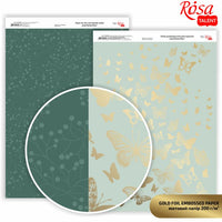 Set ukrasnih papira za scrapbooking Butterflies A4 formata u nježnim pastelnim nijansama.