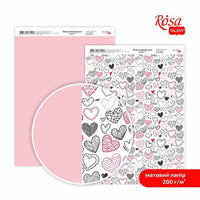 Set dekorativnih Love A4 papira za scrapbooking sa romantičnim motivima