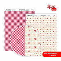 Papiri za scrapbooking Love A4 sa motivima srca i ljubavnim detaljima