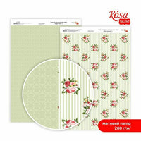 Dekorativni papir Magic roses A4 sa detaljima ruža u pastelnim bojama za scrapbooking.