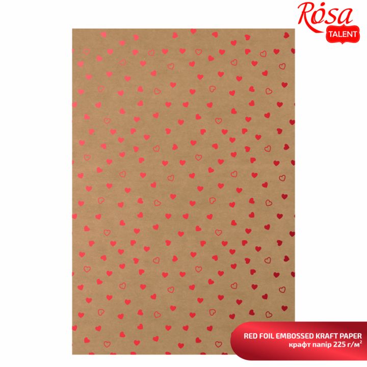 Papiri za scrapbooking sa metalik elementima A4 – crvena srca
