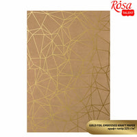 Papiri za scrapbooking sa metalik elementima A4 – zlatni poligon