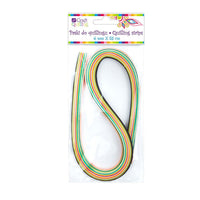 Papirne trake za quilling širine 6 mm u nježnim pastelnim nijansama, pakovanje od 108 komada za kreativne radove.