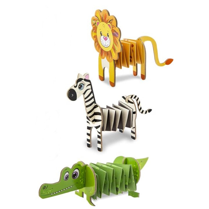 Gotove figure životinja iz savane napravljene od papira iz kreativnog DIY seta