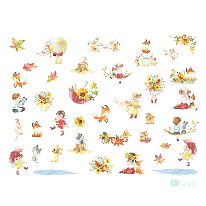 Papirni izresci Little Autumn, 50 komada, idealni za ukrašavanje čestitki i scrapbooking radova.