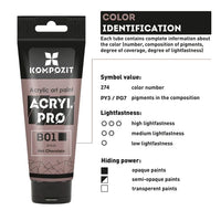Tuba pastelne akrilne boje ACRYL PRO ART Kompozit 75 ml
