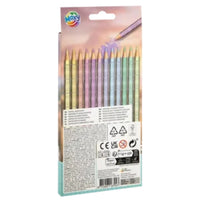 Set od 12 MOXY pastelnih bojica za djecu sa ilustracijom konja na kutiji.