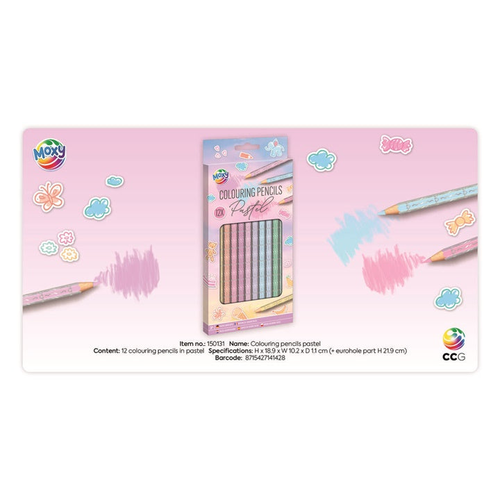 Krupni kadar vrhova 12 pastelnih olovaka različitih boja spremnih za upotrebu.