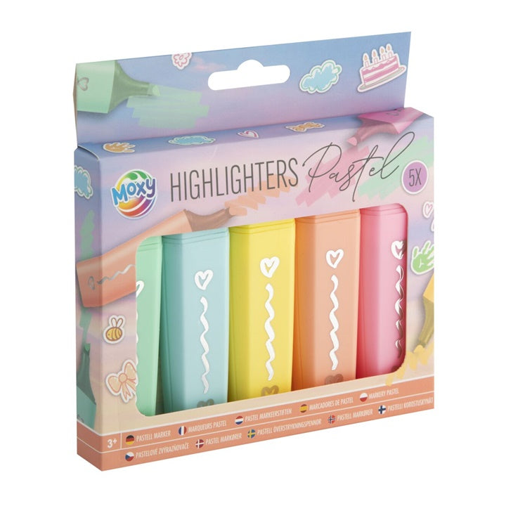 Set od pet pastelnih markera u nježnim bojama za kreativno crtanje i pisanje.