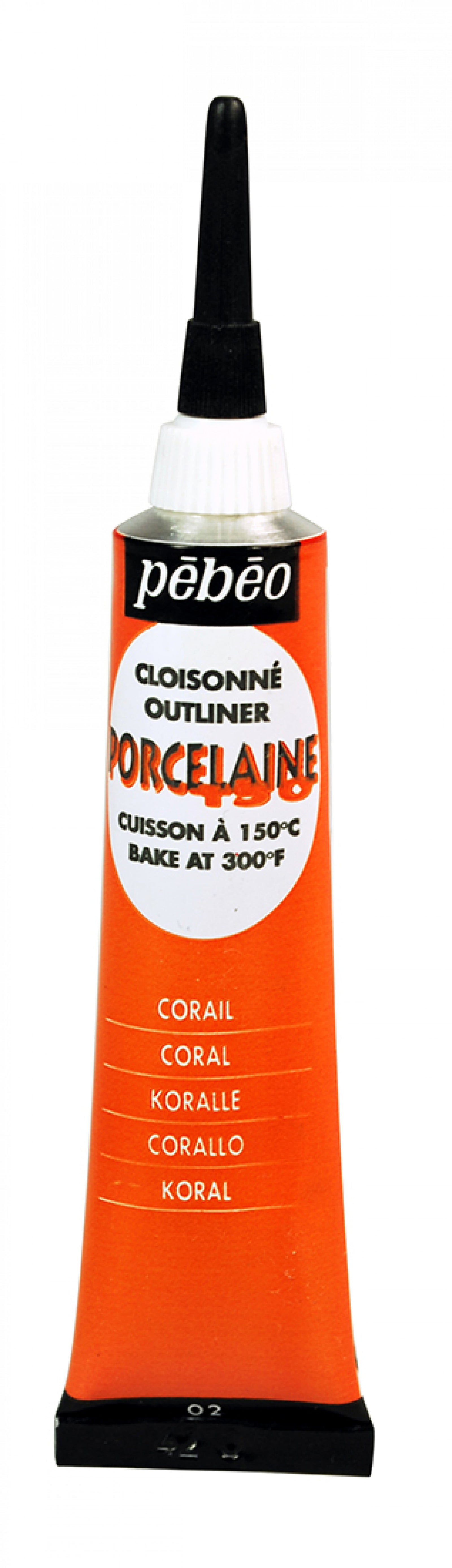 Pebeo Porcelaine 150 reljefna kontura za porcelan 20 ml – Koraljna