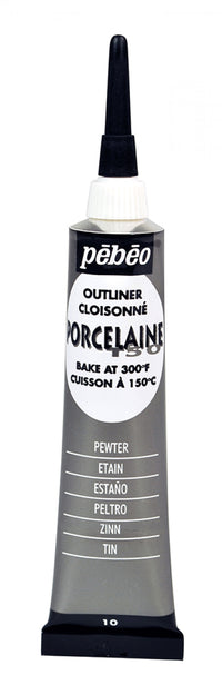 Pebeo Porcelaine 150 reljefna kontura za porcelan 20 ml – Kalaj siva