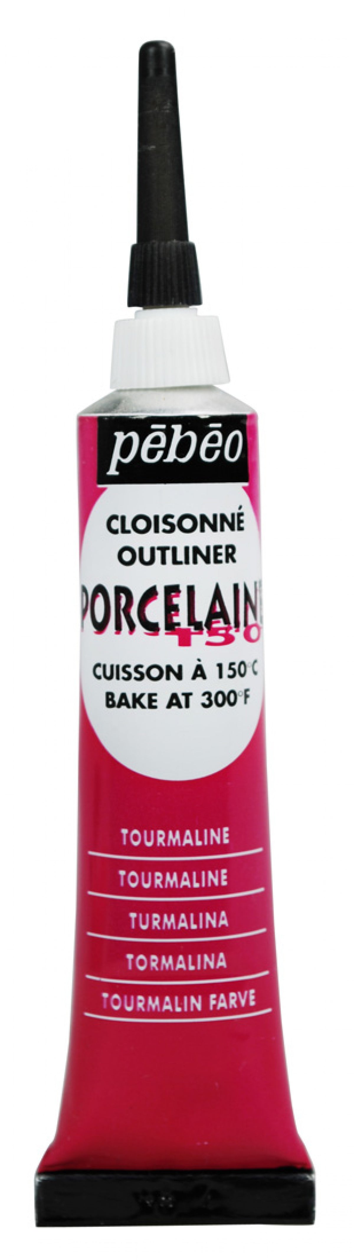 Pebeo Porcelaine 150 reljefna kontura za porcelan 20 ml – Turmalin crvena